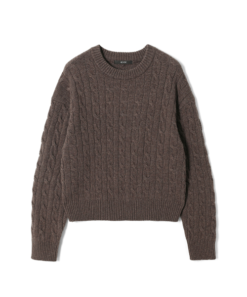 ADHOC(アドホック)の「レディース ラウンドネック ケーブル ニット (BROWN) (HCALKA7)(ニット/セーター・レディース・その他・FREE)」の1枚目の写真