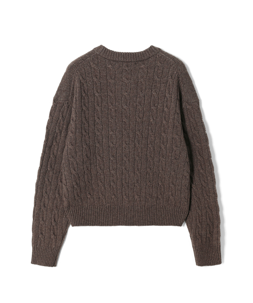 ADHOC(アドホック)の「レディース ラウンドネック ケーブル ニット (BROWN) (HCALKA7)(ニット/セーター・レディース・その他・FREE)」の2枚目の写真