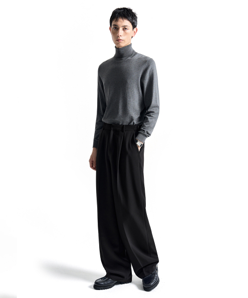 COSTUME O’CLOCK（コスチュームオクロック）の「[COCLXオジョンギュ] ワンタックワイドスラックス ブラック COOSPT257BLACK（スラックス・メンズ・その他・28/30/32/34）」の3枚目の写真