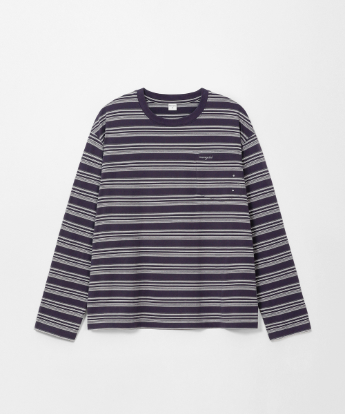 MONGDOL(モンドル)の「ストライプ オーバーサイズ 長袖 Tシャツ パープル MDTS106PURPLE(Tシャツ/カットソー・レディース・その他・F)」の7枚目の写真