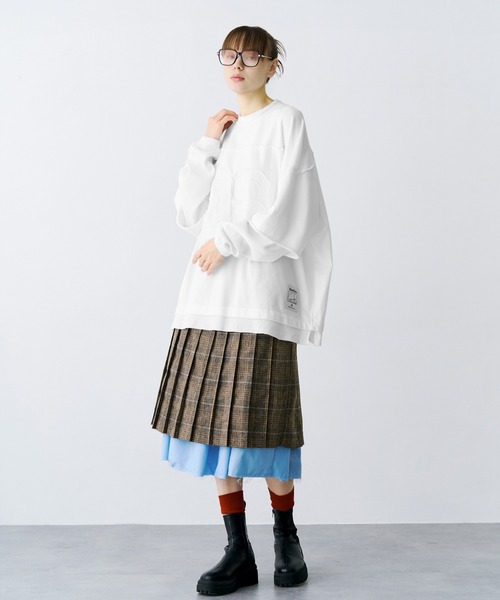 SeeSew（シーソー）の「【UNISEX】LAYERED PLEATS WRAP SKIRT/レイヤードプリーツラップスカート（スカート・レディース・ブラック/ベージュ・FREE）」の15枚目の写真