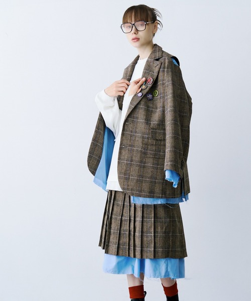 SeeSew（シーソー）の「【UNISEX】LAYERED PLEATS WRAP SKIRT/レイヤードプリーツラップスカート（スカート・レディース・ブラック/ベージュ・FREE）」の17枚目の写真