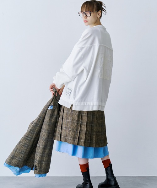 SeeSew（シーソー）の「【UNISEX】LAYERED PLEATS WRAP SKIRT/レイヤードプリーツラップスカート（スカート・レディース・ブラック/ベージュ・FREE）」の14枚目の写真