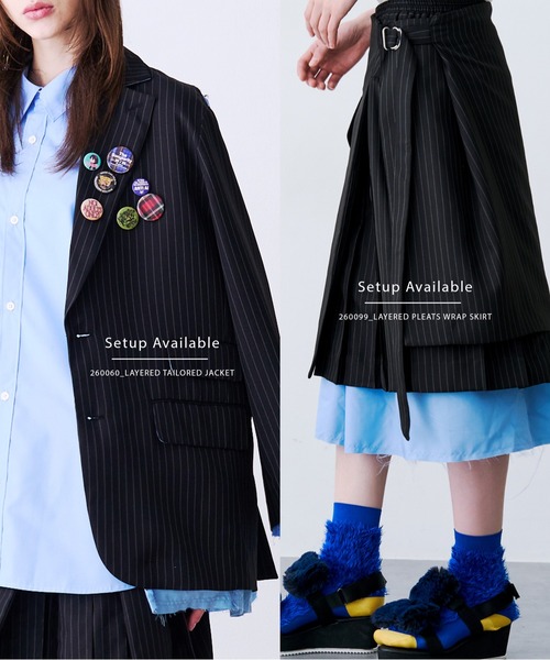 SeeSew（シーソー）の「【UNISEX】LAYERED PLEATS WRAP SKIRT/レイヤードプリーツラップスカート（スカート・レディース・ブラック/ベージュ・FREE）」の22枚目の写真