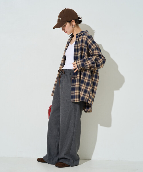 FREAK'S STORE(フリークスストア)の「限定展開 ウールタッチ パイピング ルーズ パンツ(その他パンツ・レディース・ダークブラウン/ブラック/チャコール・フリ-)」の10枚目の写真