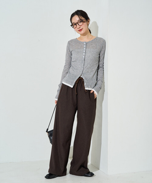 FREAK'S STORE(フリークスストア)の「限定展開 ウールタッチ パイピング ルーズ パンツ(その他パンツ・レディース・ダークブラウン/ブラック/チャコール・フリ-)」の21枚目の写真