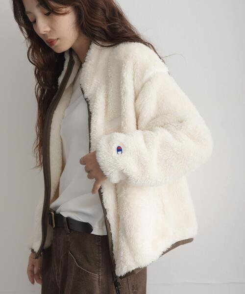 URBAN RESEARCH Sonny Label(アーバンリサーチサニーレーベル)の「『別注』Champion×Sonny Label シェルパフリーススタンドジップ(ブルゾン・レディース・オフホワイト/ブラック/ネイビー/ブラウン系その他・FREE)」の5枚目の写真