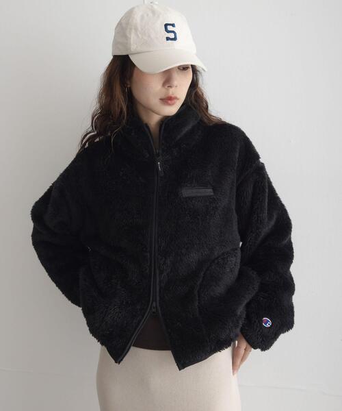 URBAN RESEARCH Sonny Label(アーバンリサーチサニーレーベル)の「『別注』Champion×Sonny Label シェルパフリーススタンドジップ(ブルゾン・レディース・オフホワイト/ブラック/ネイビー/ブラウン系その他・FREE)」の14枚目の写真