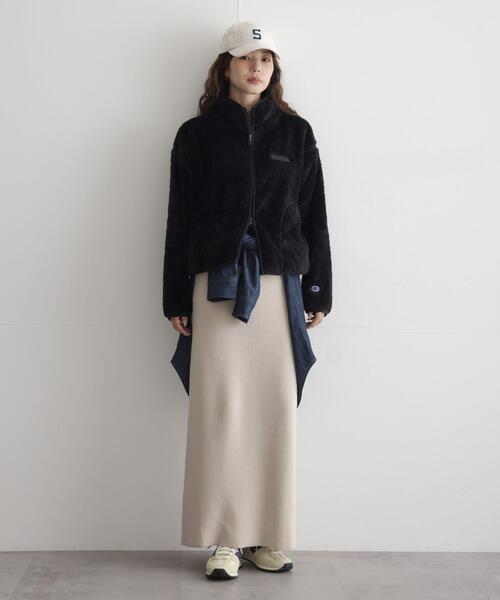 URBAN RESEARCH Sonny Label(アーバンリサーチサニーレーベル)の「『別注』Champion×Sonny Label シェルパフリーススタンドジップ(ブルゾン・レディース・オフホワイト/ブラック/ネイビー/ブラウン系その他・FREE)」の15枚目の写真
