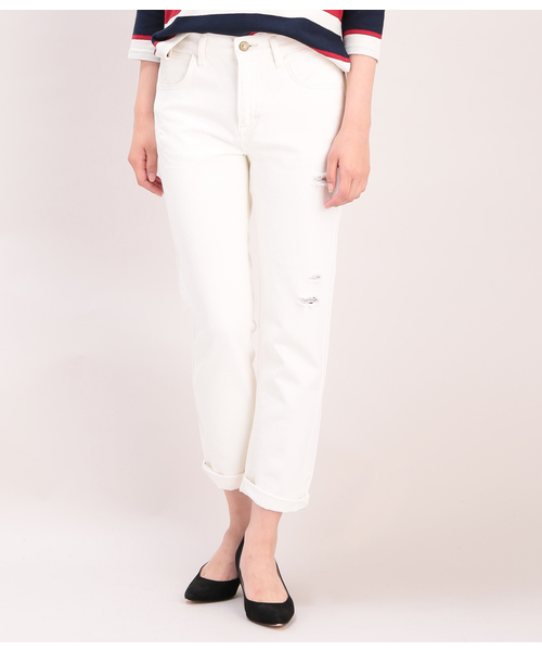 VIS（ビス）の「【ヒルナンデス！放映】スリムテーパードデニム（デニムパンツ・レディース・ホワイト/ネイビー/ブルー系その他・SMALL/MEDIUM/XS.P）」の18枚目の写真