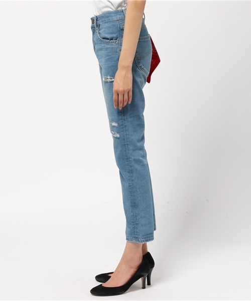 VIS（ビス）の「【ヒルナンデス！放映】スリムテーパードデニム（デニムパンツ・レディース・ホワイト/ネイビー/ブルー系その他・SMALL/MEDIUM/XS.P）」の11枚目の写真