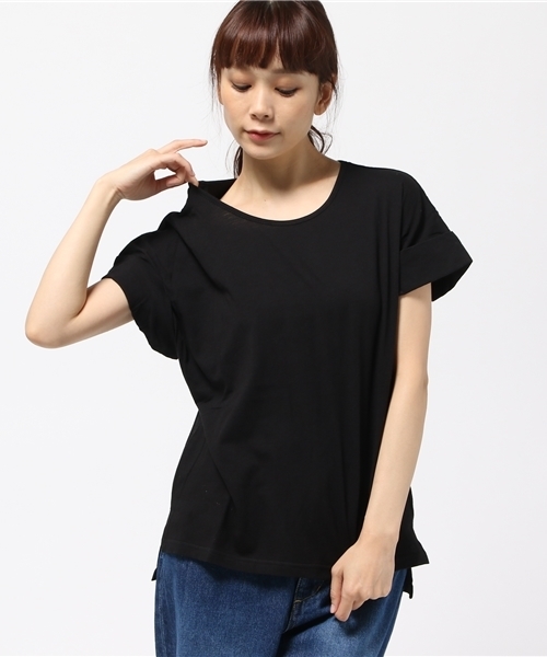 cepo（セポ）の「ロールアップＴシャツ（Tシャツ/カットソー・レディース・ブラック/アイボリー/グレー・MEDIUM）」の11枚目の写真