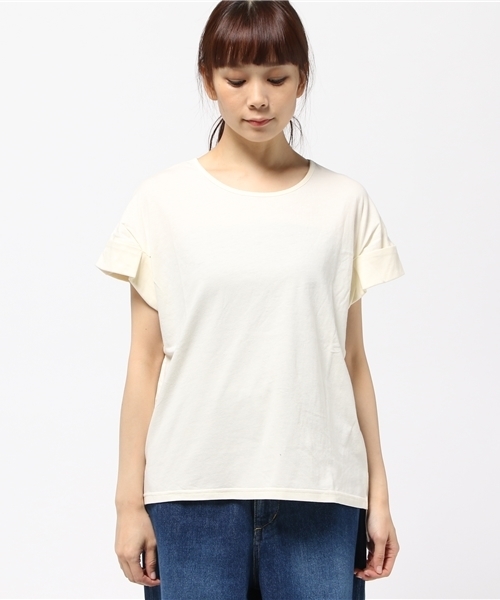 cepo（セポ）の「ロールアップＴシャツ（Tシャツ/カットソー・レディース・ブラック/アイボリー/グレー・MEDIUM）」の4枚目の写真