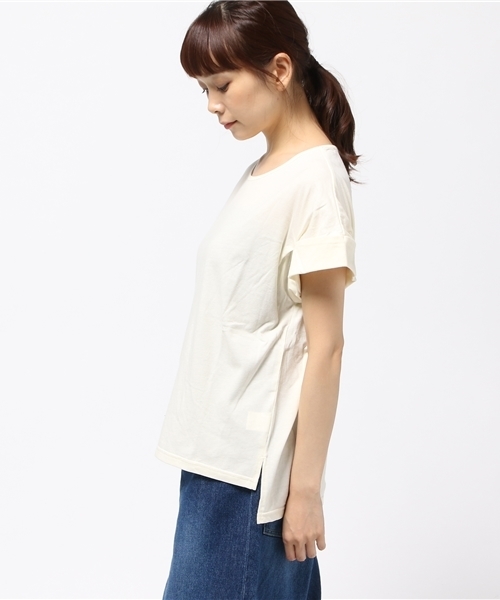 cepo（セポ）の「ロールアップＴシャツ（Tシャツ/カットソー・レディース・ブラック/アイボリー/グレー・MEDIUM）」の5枚目の写真