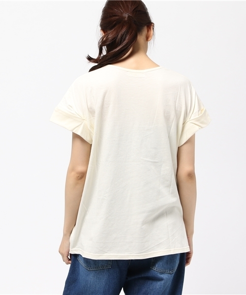 cepo（セポ）の「ロールアップＴシャツ（Tシャツ/カットソー・レディース・ブラック/アイボリー/グレー・MEDIUM）」の6枚目の写真