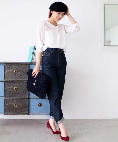 N.（N. Natural Beauty Basic）（エヌエヌナチュラルビューティーベーシック）の「ウォッシャブルビエラブラウス（シャツ/ブラウス・レディース・グレー/ホワイト/カーキ・MEDIUM）」の7枚目の写真