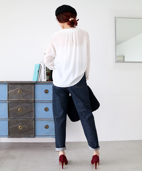 N.（N. Natural Beauty Basic）（エヌエヌナチュラルビューティーベーシック）の「ウォッシャブルビエラブラウス（シャツ/ブラウス・レディース・グレー/ホワイト/カーキ・MEDIUM）」の14枚目の写真