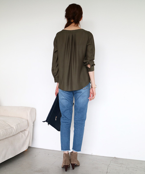 N.（N. Natural Beauty Basic）（エヌエヌナチュラルビューティーベーシック）の「ウォッシャブルビエラブラウス（シャツ/ブラウス・レディース・グレー/ホワイト/カーキ・MEDIUM）」の18枚目の写真