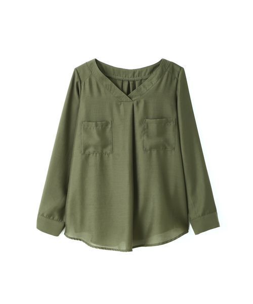 N.（N. Natural Beauty Basic）（エヌエヌナチュラルビューティーベーシック）の「ウォッシャブルビエラブラウス（シャツ/ブラウス・レディース・グレー/ホワイト/カーキ・MEDIUM）」の20枚目の写真