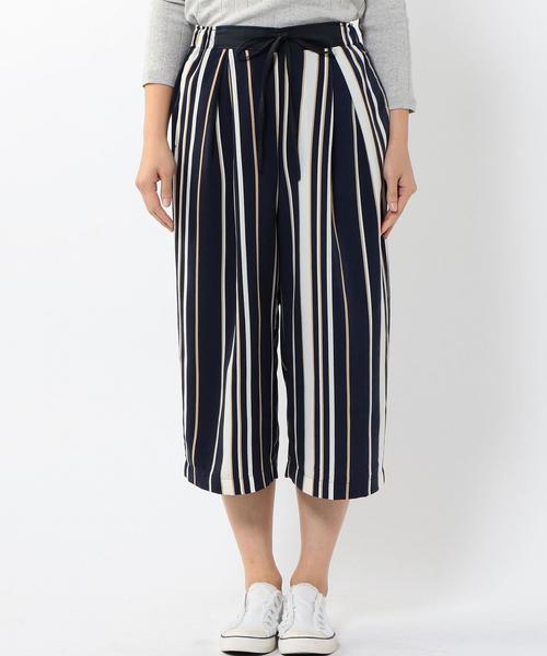 coen（コーエン）の「レジメンタルストライプクロップドパンツ（その他パンツ・レディース・オリーブ/ネイビー・LARGE/MEDIUM）」の3枚目の写真