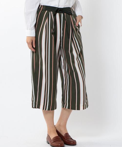 coen（コーエン）の「レジメンタルストライプクロップドパンツ（その他パンツ・レディース・オリーブ/ネイビー・LARGE/MEDIUM）」の8枚目の写真