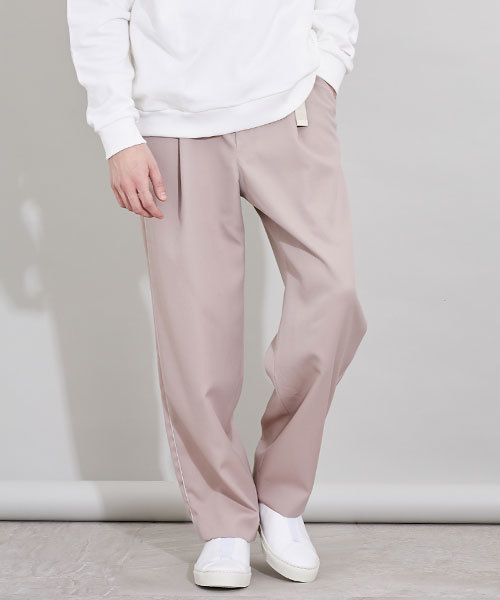 UNITED TOKYO(ユナイテッドトウキョウ)の「パイピングワイドパンツ(スラックス・メンズ・ピンク/ブラック/カーキ/ブルー・1/2/3)」の4枚目の写真