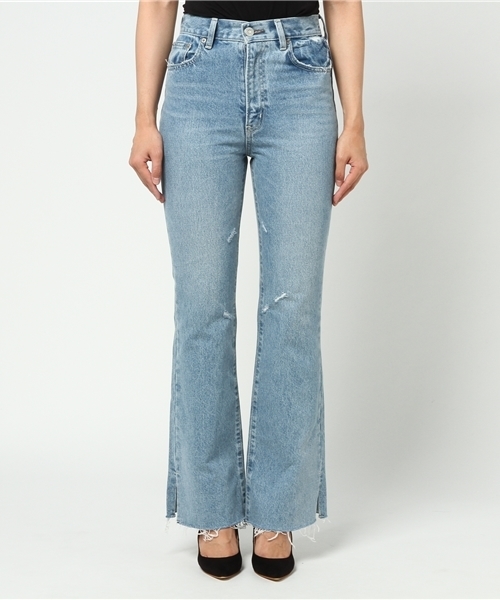 MOUSSY（マウジー）の「HIGH WAIST SLIT FLARE（デニムパンツ・レディース・ライトブルー・24inch/27inch/23inch/25inch/26inch）」の2枚目の写真