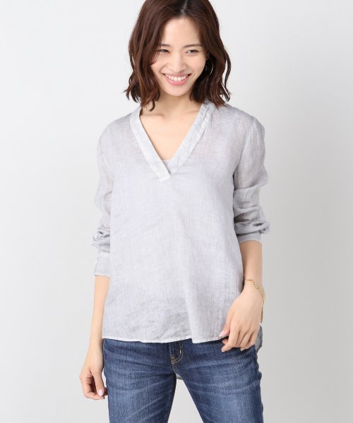 120% lino リネンVネックプルオーバー 120% lino（ハヤクニジュッパーセントリノ）の「120%LINO リネン