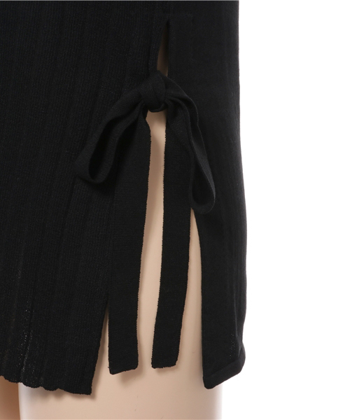 MOUSSY（マウジー）の「SIDE OPEN KNIT TANK（タンクトップ・レディース・ライトカーキ/ライトベージュ/ダークブルー/ブラック・FREE）」の8枚目の写真