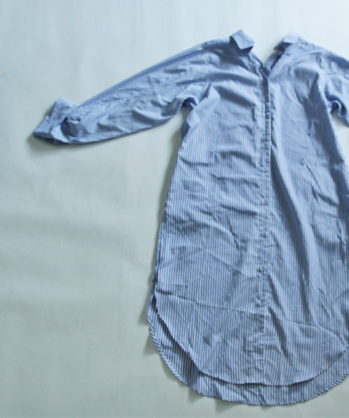 antiqua（アンティカ）の「ストライプデザインロングシャツワンピ（シャツワンピース・レディース・ブルー・FREE）」の17枚目の写真