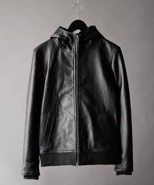 DETAILS /フーデッドレザーライダースジャケット STUDIOUS SELECT（ステュディオスセレクト）の「【DETAILS】Leather