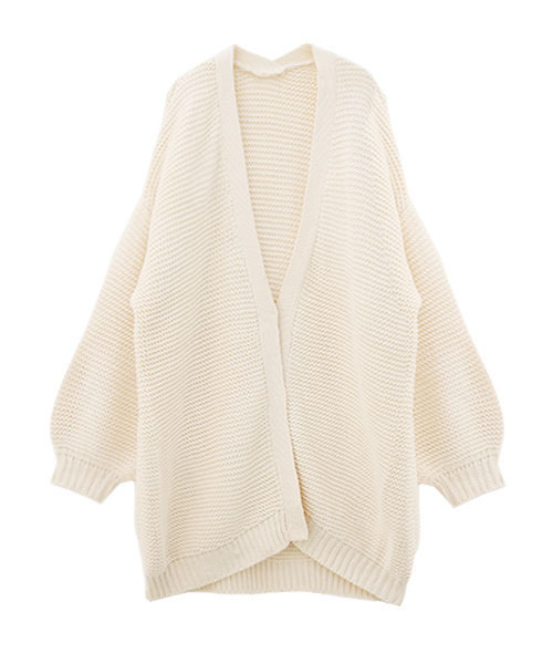 Luz Llena(ラズレナ)の「パール編みローゲージニット・ロングカーディガン(カーディガン/ボレロ・レディース・アイボリー/ブラウン/ブラック・MEDIUM)」の9枚目の写真