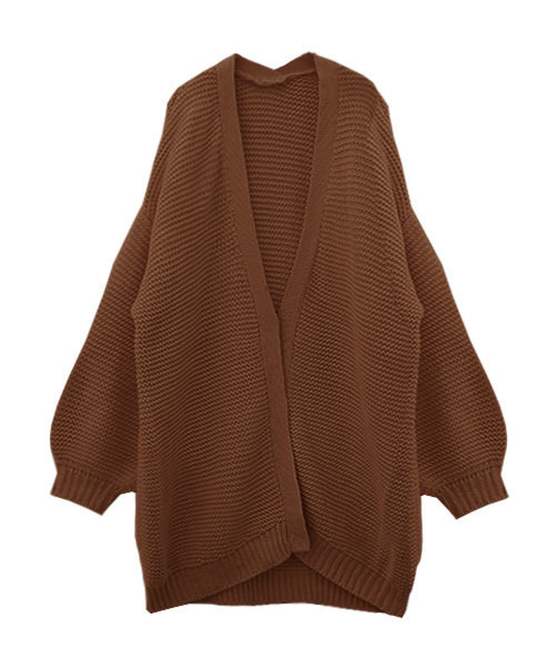 Luz Llena(ラズレナ)の「パール編みローゲージニット・ロングカーディガン(カーディガン/ボレロ・レディース・アイボリー/ブラウン/ブラック・MEDIUM)」の11枚目の写真