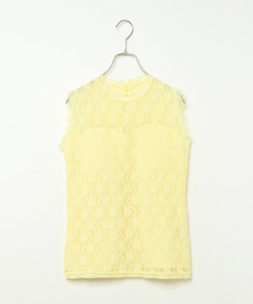 VENCEEXCHANGE(ヴァンスエクスチェンジ)の「カップ付きレースハイネック (タンクトップ・レディース・ブラック/オフホワイト/ブルー/イエロー・MEDIUM/M)」の1枚目の写真