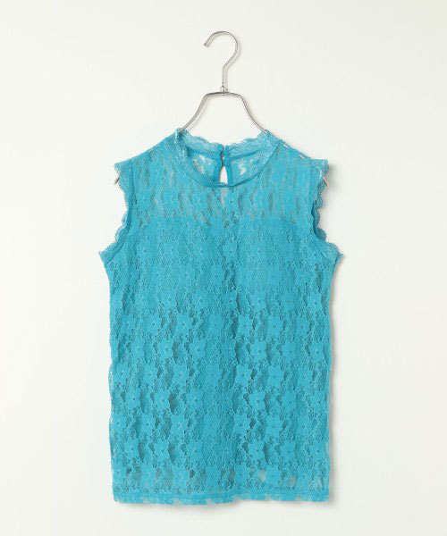 VENCEEXCHANGE(ヴァンスエクスチェンジ)の「カップ付きレースハイネック (タンクトップ・レディース・ブラック/オフホワイト/ブルー/イエロー・MEDIUM/M)」の4枚目の写真