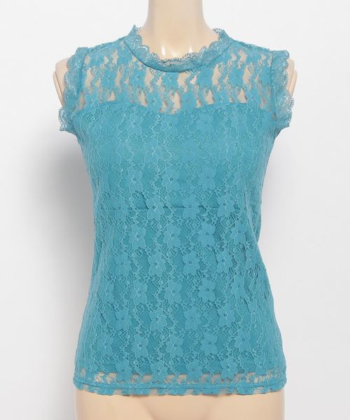 VENCEEXCHANGE(ヴァンスエクスチェンジ)の「カップ付きレースハイネック (タンクトップ・レディース・ブラック/オフホワイト/ブルー/イエロー・MEDIUM/M)」の12枚目の写真