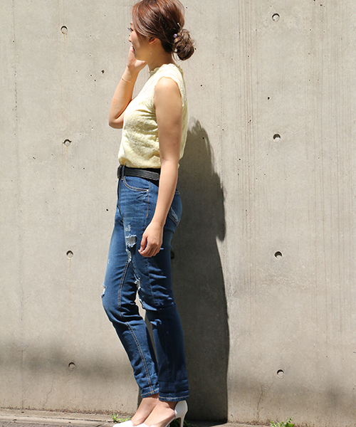 VENCEEXCHANGE(ヴァンスエクスチェンジ)の「カップ付きレースハイネック (タンクトップ・レディース・ブラック/オフホワイト/ブルー/イエロー・MEDIUM/M)」の19枚目の写真