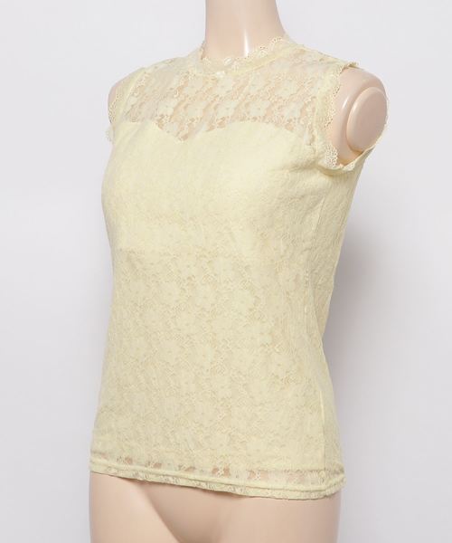 VENCEEXCHANGE(ヴァンスエクスチェンジ)の「カップ付きレースハイネック (タンクトップ・レディース・ブラック/オフホワイト/ブルー/イエロー・MEDIUM/M)」の5枚目の写真