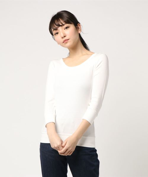 BAYFLOW（ベイフロー）の「BAYFLOW／シルキーフライスクルーネック7分袖Tシャツ　18SS（Tシャツ/カットソー・レディース・グレー/オフホワイト/サックスブルー/その他1・SMALL/MEDIUM/LARGE/X-SMALL/X-LARGE）」の12枚目の写真