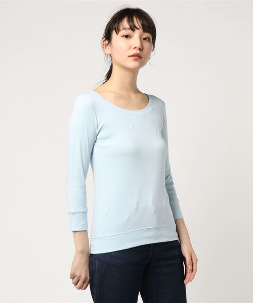 BAYFLOW（ベイフロー）の「BAYFLOW／シルキーフライスクルーネック7分袖Tシャツ　18SS（Tシャツ/カットソー・レディース・グレー/オフホワイト/サックスブルー/その他1・SMALL/MEDIUM/LARGE/X-SMALL/X-LARGE）」の14枚目の写真
