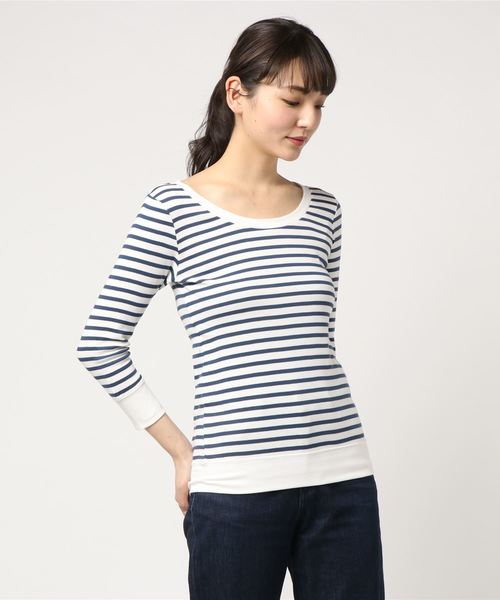 BAYFLOW（ベイフロー）の「BAYFLOW／シルキーフライスクルーネック7分袖Tシャツ　18SS（Tシャツ/カットソー・レディース・グレー/オフホワイト/サックスブルー/その他1・SMALL/MEDIUM/LARGE/X-SMALL/X-LARGE）」の15枚目の写真