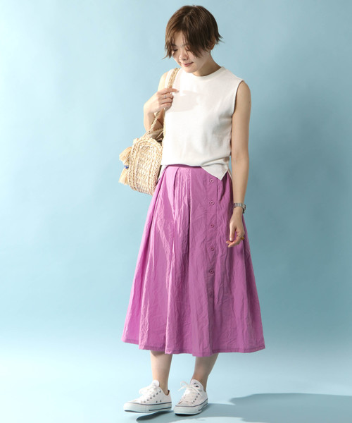 notch.（ノッチ）の「サイドボタンスカート（スカート・レディース・その他4/パープル/その他5/レッド/ネイビー・M/TM）」の8枚目の写真