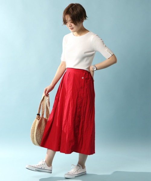 notch.（ノッチ）の「サイドボタンスカート（スカート・レディース・その他4/パープル/その他5/レッド/ネイビー・M/TM）」の9枚目の写真