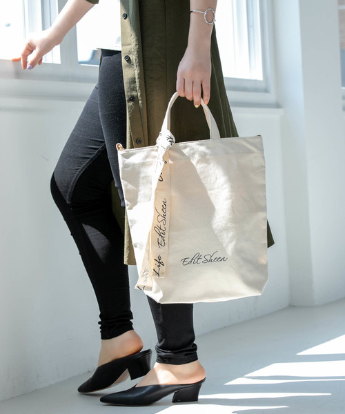 Edit Sheen（エディットシーン）の「ロゴキャンバス3wayトートバッグ（トートバッグ・レディース・アイボリー/ブラック・FREE）」の10枚目の写真