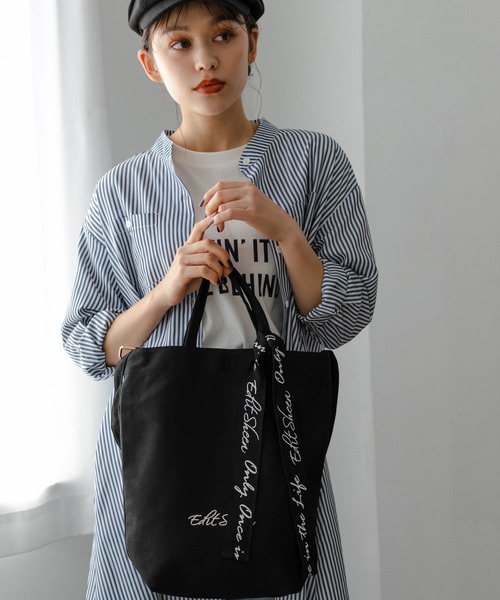 Edit Sheen（エディットシーン）の「ロゴキャンバス3wayトートバッグ（トートバッグ・レディース・アイボリー/ブラック・FREE）」の15枚目の写真