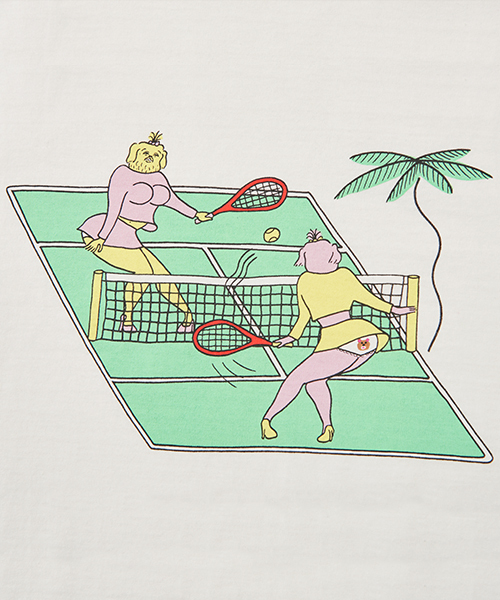 PUNYUS（プニュズ）の「テニスTシャツ（Tシャツ/カットソー・レディース・ホワイト/ピンク・1/2/4/3）」の6枚目の写真