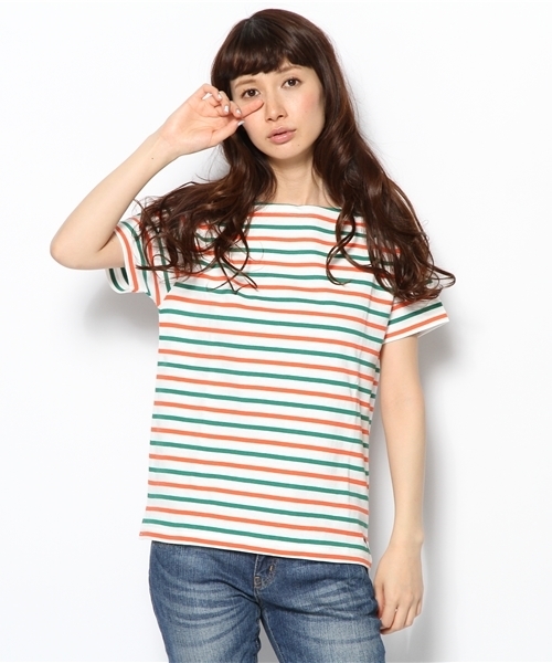 coen（コーエン）の「バスクボーダー半袖カットソー13SS（Tシャツ/カットソー・レディース・レッド/イエロー/ケリー/コバルトブルー・MEDIUM/LARGE）」の2枚目の写真