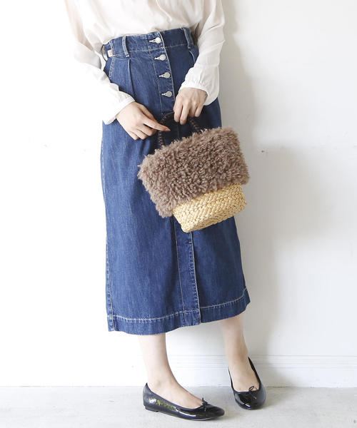 coen（コーエン）の「【追加生産】USAコットンデニムロングスカート（デニムスカート・レディース・ブルー/ネイビー・MEDIUM/LARGE）」の2枚目の写真