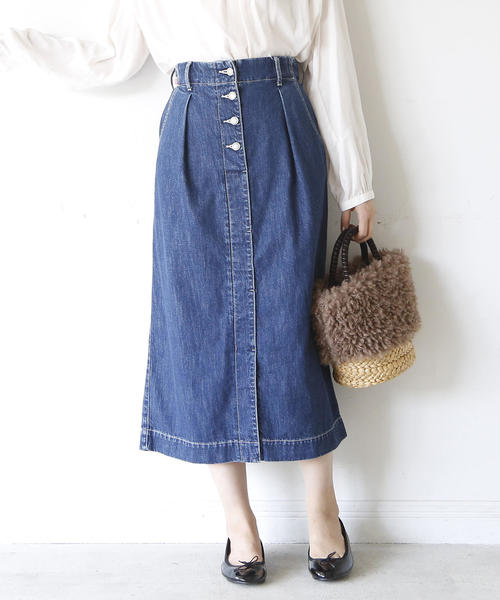coen（コーエン）の「【追加生産】USAコットンデニムロングスカート（デニムスカート・レディース・ブルー/ネイビー・MEDIUM/LARGE）」の18枚目の写真