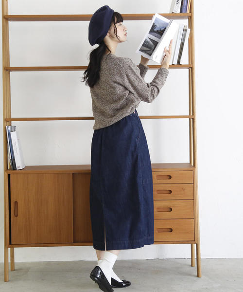 coen（コーエン）の「【追加生産】USAコットンデニムロングスカート（デニムスカート・レディース・ブルー/ネイビー・MEDIUM/LARGE）」の6枚目の写真